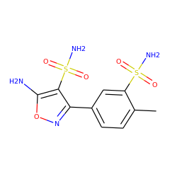 Cc1ccc(-c2noc(N)c2S(N)(=O)=O)cc1S(N)(=O)=O ZINC001772634696