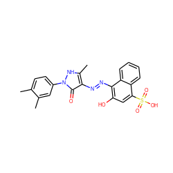 Cc1ccc(-n2[nH]c(C)c(/N=N/c3c(O)cc(S(=O)(=O)O)c4ccccc34)c2=O)cc1C ZINC000169330409