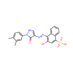 Cc1ccc(-n2[nH]cc(/N=N/c3c(O)cc(S(=O)(=O)O)c4ccccc34)c2=O)cc1C ZINC000169319685