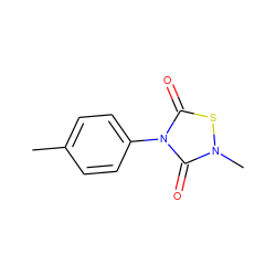 Cc1ccc(-n2c(=O)sn(C)c2=O)cc1 ZINC000013472772