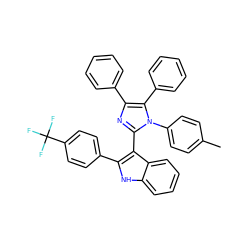 Cc1ccc(-n2c(-c3c(-c4ccc(C(F)(F)F)cc4)[nH]c4ccccc34)nc(-c3ccccc3)c2-c2ccccc2)cc1 ZINC000473120125