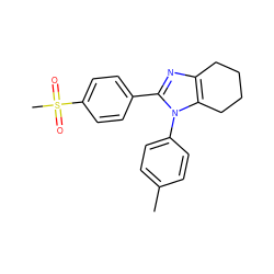 Cc1ccc(-n2c(-c3ccc(S(C)(=O)=O)cc3)nc3c2CCCC3)cc1 ZINC000103171934