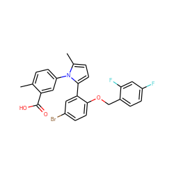 Cc1ccc(-n2c(C)ccc2-c2cc(Br)ccc2OCc2ccc(F)cc2F)cc1C(=O)O ZINC000028707667