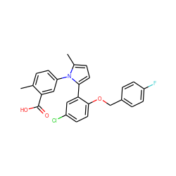 Cc1ccc(-n2c(C)ccc2-c2cc(Cl)ccc2OCc2ccc(F)cc2)cc1C(=O)O ZINC000028707656