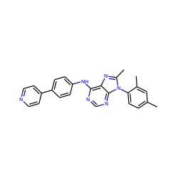 Cc1ccc(-n2c(C)nc3c(Nc4ccc(-c5ccncc5)cc4)ncnc32)c(C)c1 ZINC000045317782