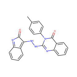 Cc1ccc(-n2c(NNC3=c4ccccc4=NC3=O)nc3ccccc3c2=O)cc1 ZINC000139457051