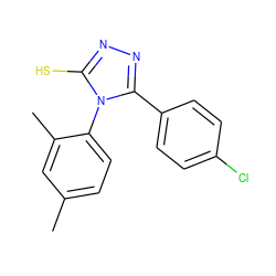 Cc1ccc(-n2c(S)nnc2-c2ccc(Cl)cc2)c(C)c1 ZINC000005687722