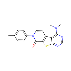 Cc1ccc(-n2ccc3c(sc4ncnc(N(C)C)c43)c2=O)cc1 ZINC000035285154