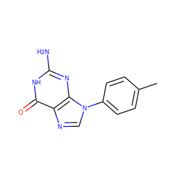 Cc1ccc(-n2cnc3c(=O)[nH]c(N)nc32)cc1 ZINC000082306409