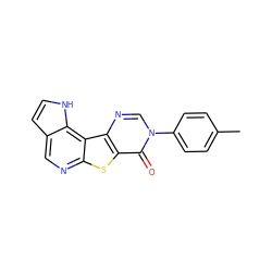 Cc1ccc(-n2cnc3c(sc4ncc5cc[nH]c5c43)c2=O)cc1 ZINC000028827137