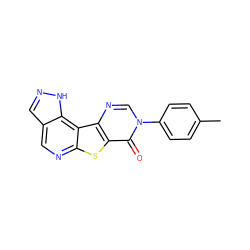 Cc1ccc(-n2cnc3c(sc4ncc5cn[nH]c5c43)c2=O)cc1 ZINC000028827142