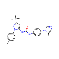 Cc1ccc(-n2nc(C(C)(C)C)cc2NC(=O)Nc2ccc(-n3cncc3C)cc2)cc1 ZINC000096284085