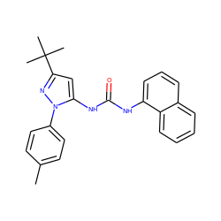 Cc1ccc(-n2nc(C(C)(C)C)cc2NC(=O)Nc2cccc3ccccc23)cc1 ZINC000013474655