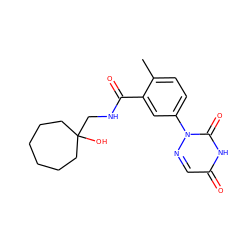 Cc1ccc(-n2ncc(=O)[nH]c2=O)cc1C(=O)NCC1(O)CCCCCC1 ZINC000071341628