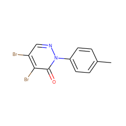 Cc1ccc(-n2ncc(Br)c(Br)c2=O)cc1 ZINC000001401943