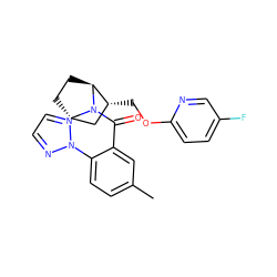 Cc1ccc(-n2nccn2)c(C(=O)N2[C@H]3CC[C@H]2[C@H](COc2ccc(F)cn2)C3)c1 ZINC000226041547