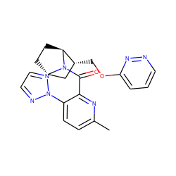 Cc1ccc(-n2nccn2)c(C(=O)N2[C@H]3CC[C@H]2[C@H](COc2cccnn2)C3)n1 ZINC000226086328