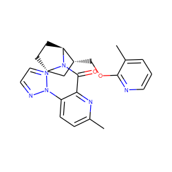 Cc1ccc(-n2nccn2)c(C(=O)N2[C@H]3CC[C@H]2[C@H](COc2ncccc2C)C3)n1 ZINC000226033921