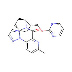 Cc1ccc(-n2nccn2)c(C(=O)N2[C@H]3CC[C@H]2[C@H](COc2ncccn2)C3)n1 ZINC000226054352