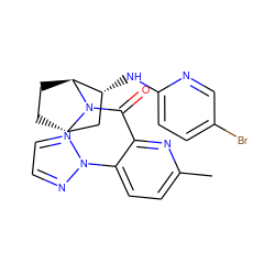 Cc1ccc(-n2nccn2)c(C(=O)N2[C@H]3CC[C@H]2[C@H](Nc2ccc(Br)cn2)C3)n1 ZINC000226040069