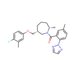 Cc1ccc(-n2nccn2)c(C(=O)N2C[C@H](COc3ccc(F)c(C)c3)CCC[C@@H]2C)c1 ZINC000068205299