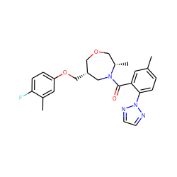 Cc1ccc(-n2nccn2)c(C(=O)N2C[C@H](COc3ccc(F)c(C)c3)COC[C@@H]2C)c1 ZINC000068205321