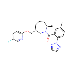 Cc1ccc(-n2nccn2)c(C(=O)N2C[C@H](COc3ccc(F)cn3)CCC[C@H]2C)c1 ZINC000118685492