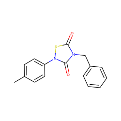 Cc1ccc(-n2sc(=O)n(Cc3ccccc3)c2=O)cc1 ZINC000084704882