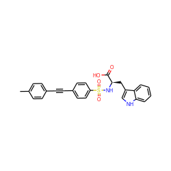 Cc1ccc(C#Cc2ccc(S(=O)(=O)N[C@H](Cc3c[nH]c4ccccc34)C(=O)O)cc2)cc1 ZINC000013778430