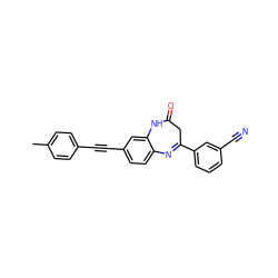 Cc1ccc(C#Cc2ccc3c(c2)NC(=O)CC(c2cccc(C#N)c2)=N3)cc1 ZINC000101155452