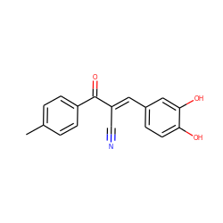 Cc1ccc(C(=O)/C(C#N)=C/c2ccc(O)c(O)c2)cc1 ZINC000013822331