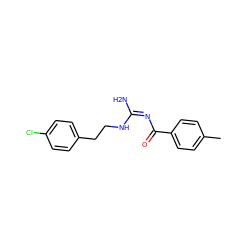 Cc1ccc(C(=O)/N=C(/N)NCCc2ccc(Cl)cc2)cc1 ZINC000026938127