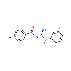 Cc1ccc(C(=O)/N=C(\N)N(C)c2cccc(I)c2)cc1 ZINC000026935157