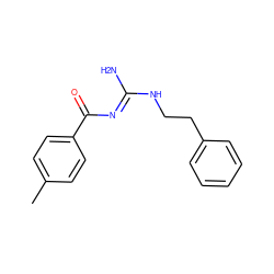 Cc1ccc(C(=O)/N=C(\N)NCCc2ccccc2)cc1 ZINC000026848696