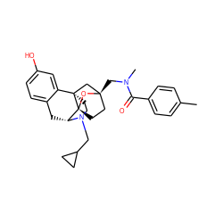 Cc1ccc(C(=O)N(C)C[C@@]23CC[C@@]4(O2)[C@H]2Cc5ccc(O)cc5[C@@]4(CCN2CC2CC2)C3)cc1 ZINC000101396375