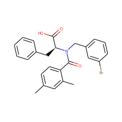 Cc1ccc(C(=O)N(Cc2cccc(Br)c2)[C@@H](Cc2ccccc2)C(=O)O)c(C)c1 ZINC000001554028