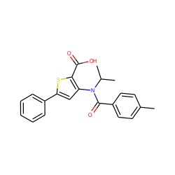 Cc1ccc(C(=O)N(c2cc(-c3ccccc3)sc2C(=O)O)C(C)C)cc1 ZINC000003648491