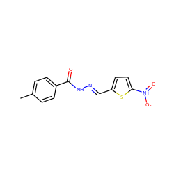 Cc1ccc(C(=O)N/N=C/c2ccc([N+](=O)[O-])s2)cc1 ZINC000000059447