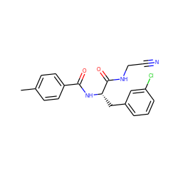 Cc1ccc(C(=O)N[C@@H](Cc2cccc(Cl)c2)C(=O)NCC#N)cc1 ZINC000043078943