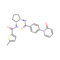 Cc1ccc(C(=O)N[C@@H]2CCC[C@@H]2NC(=O)c2ccc(-n3ccccc3=O)cc2)s1 ZINC000028822854