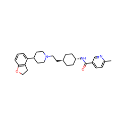 Cc1ccc(C(=O)N[C@H]2CC[C@H](CCN3CCC(c4cccc5c4CCO5)CC3)CC2)cn1 ZINC000261105015