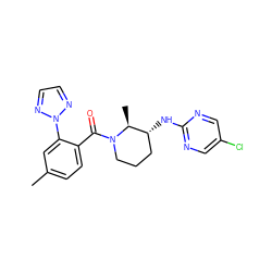 Cc1ccc(C(=O)N2CCC[C@@H](Nc3ncc(Cl)cn3)[C@@H]2C)c(-n2nccn2)c1 ZINC000225849197