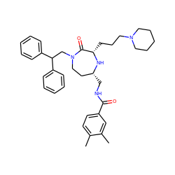 Cc1ccc(C(=O)NC[C@@H]2CCN(CC(c3ccccc3)c3ccccc3)C(=O)[C@H](CCCN3CCCCC3)N2)cc1C ZINC000118697000