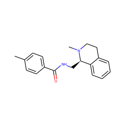 Cc1ccc(C(=O)NC[C@@H]2c3ccccc3CCN2C)cc1 ZINC001772588207