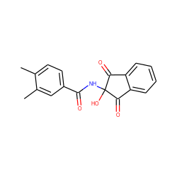 Cc1ccc(C(=O)NC2(O)C(=O)c3ccccc3C2=O)cc1C ZINC000000143724