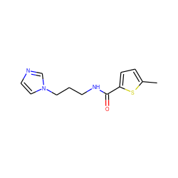 Cc1ccc(C(=O)NCCCn2ccnc2)s1 ZINC000013745255