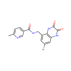 Cc1ccc(C(=O)NCc2cc(Br)cc3[nH]c(=O)c(=O)[nH]c23)cn1 ZINC000027553825