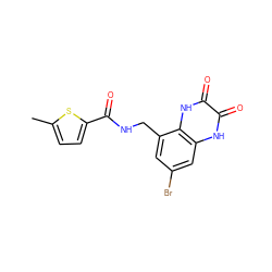 Cc1ccc(C(=O)NCc2cc(Br)cc3[nH]c(=O)c(=O)[nH]c23)s1 ZINC000027550959