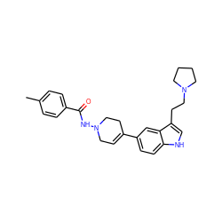 Cc1ccc(C(=O)NN2CC=C(c3ccc4[nH]cc(CCN5CCCC5)c4c3)CC2)cc1 ZINC000027858450