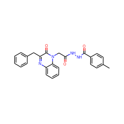 Cc1ccc(C(=O)NNC(=O)Cn2c(=O)c(Cc3ccccc3)nc3ccccc32)cc1 ZINC000299864240